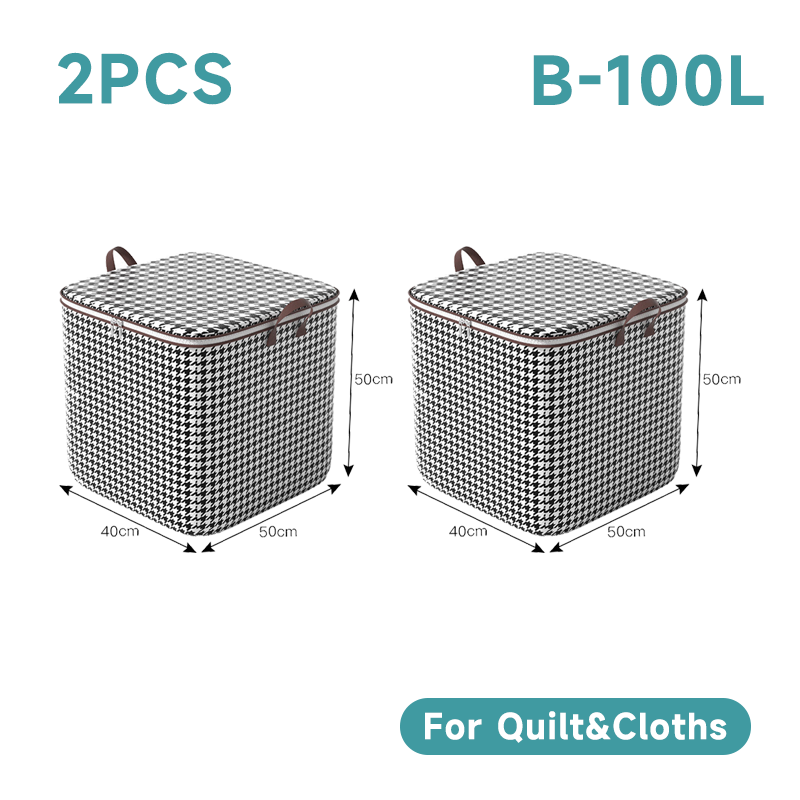 Quilt Storage Box Dustproof Organizers Non-Woven Wardrobe Space Saving Bag House-Moving Bedding Box Travel Storage Organization: Orange