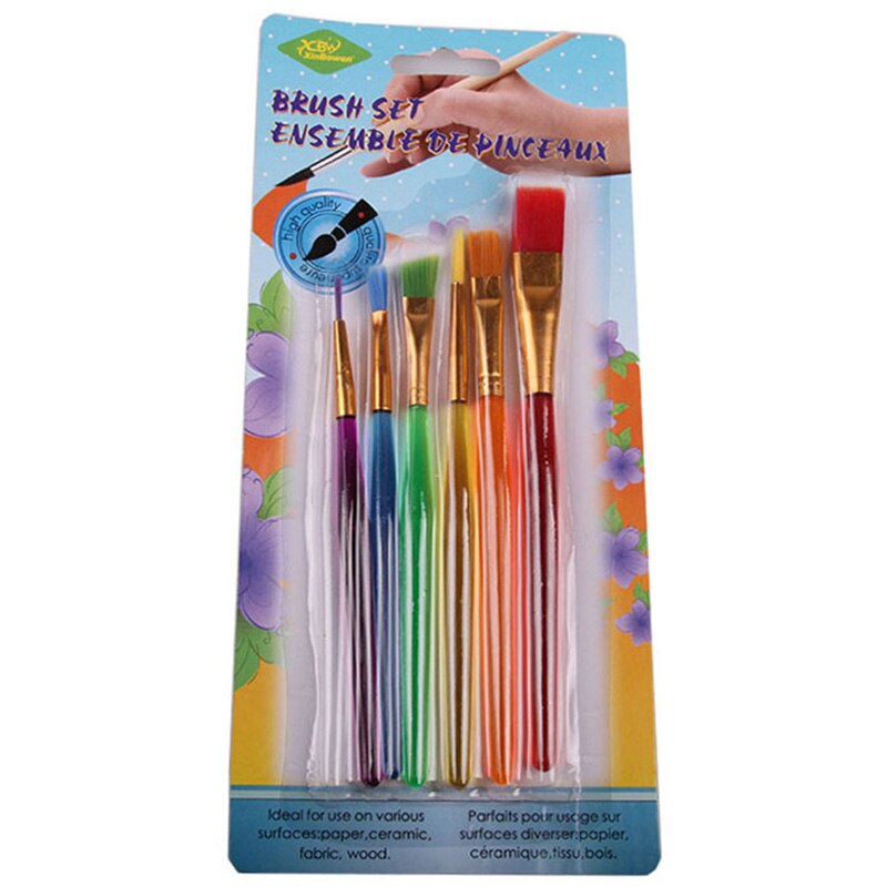 6 stk/sæt farverige slik plastik hænder børn ansigtsmaling pensel sæt kropskunst pensel sæt make-up maling pen værktøjer: Default Title