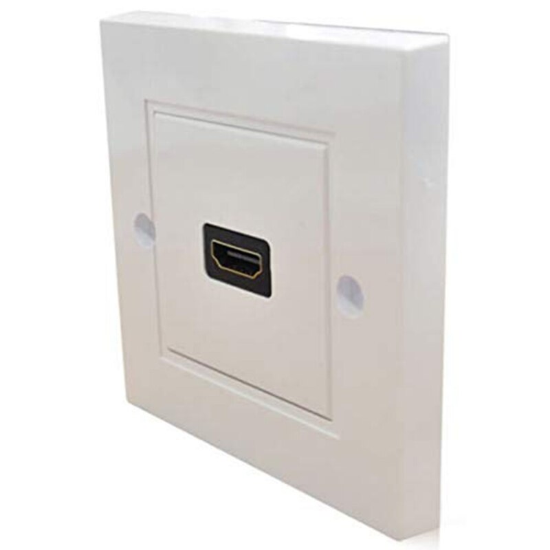 1-Port Wall Plate For HDMI Female Panel Face Cover Square 1080P Full High Definition ABS Plastic Outlet Mounting Bracket Socket