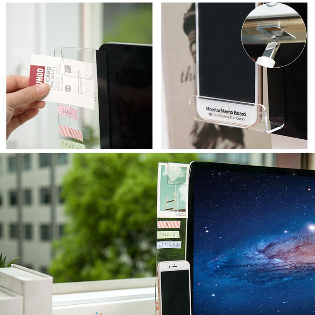 Computer Monitor Screen Memo Board Pads Side Panel Sticky Reminder Holders Desktop Post-it Stand Eye-catching#p30