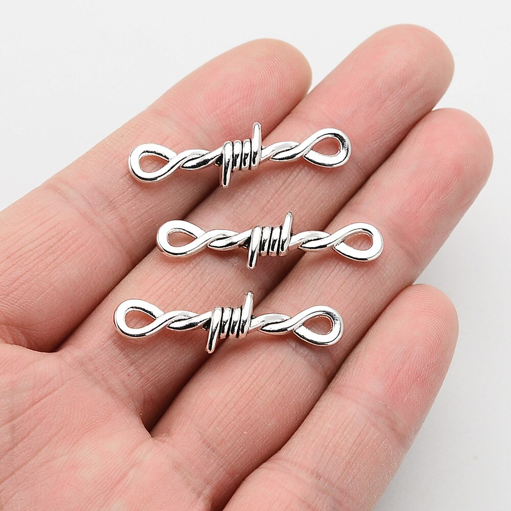 20 teile/los -- 34x17mm, Unendlichkeit liebe cham, Antike silber überzogene Stacheldraht anschluss charme, DIY liefert, Schmuck zubehör