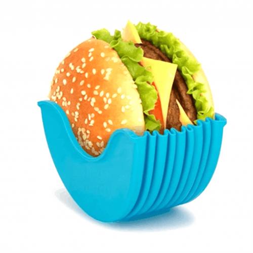 Plastic Hamburger Clip Original Beef Press Patty Mould Burger Holder Hamburger Bun Shell Kitchen Tool: Blue