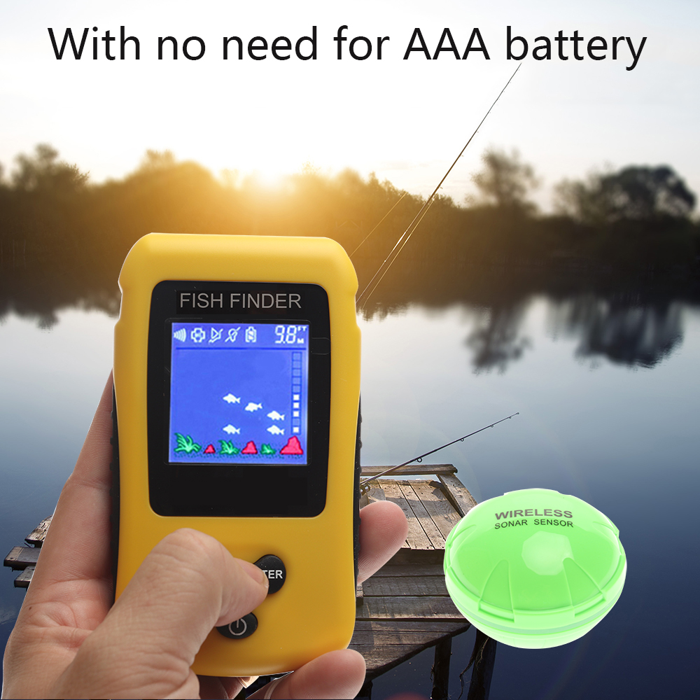 ! Brand Vkg Kleurrijke Draadloze Fishfinder Sonar Sensor Transducer Diepte Echolood Opgeladen Batterij