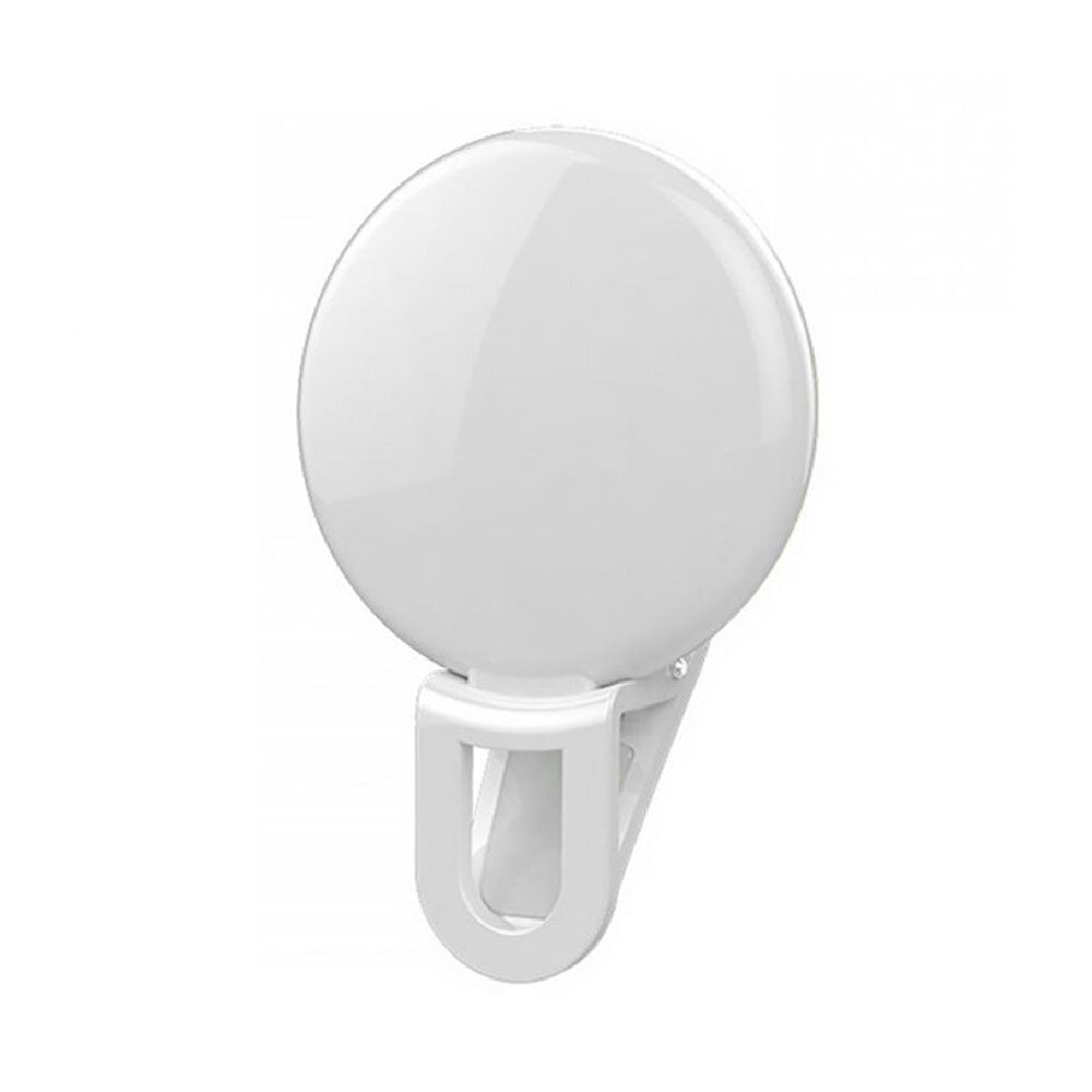 Portable Selfie Flash Clip LED sur téléphone Portable Selfie lumière pour la nuit maquillage caméra remplir amélioration remplissage lumière retardateur lampe: WHITE