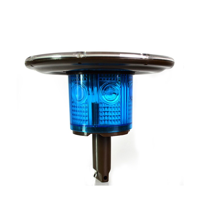 Rain-proof Optically Controlled No Switch Solar Warning alarm lamp light max distance 2000m 3600mAh battery wireless alarm lamp: blue