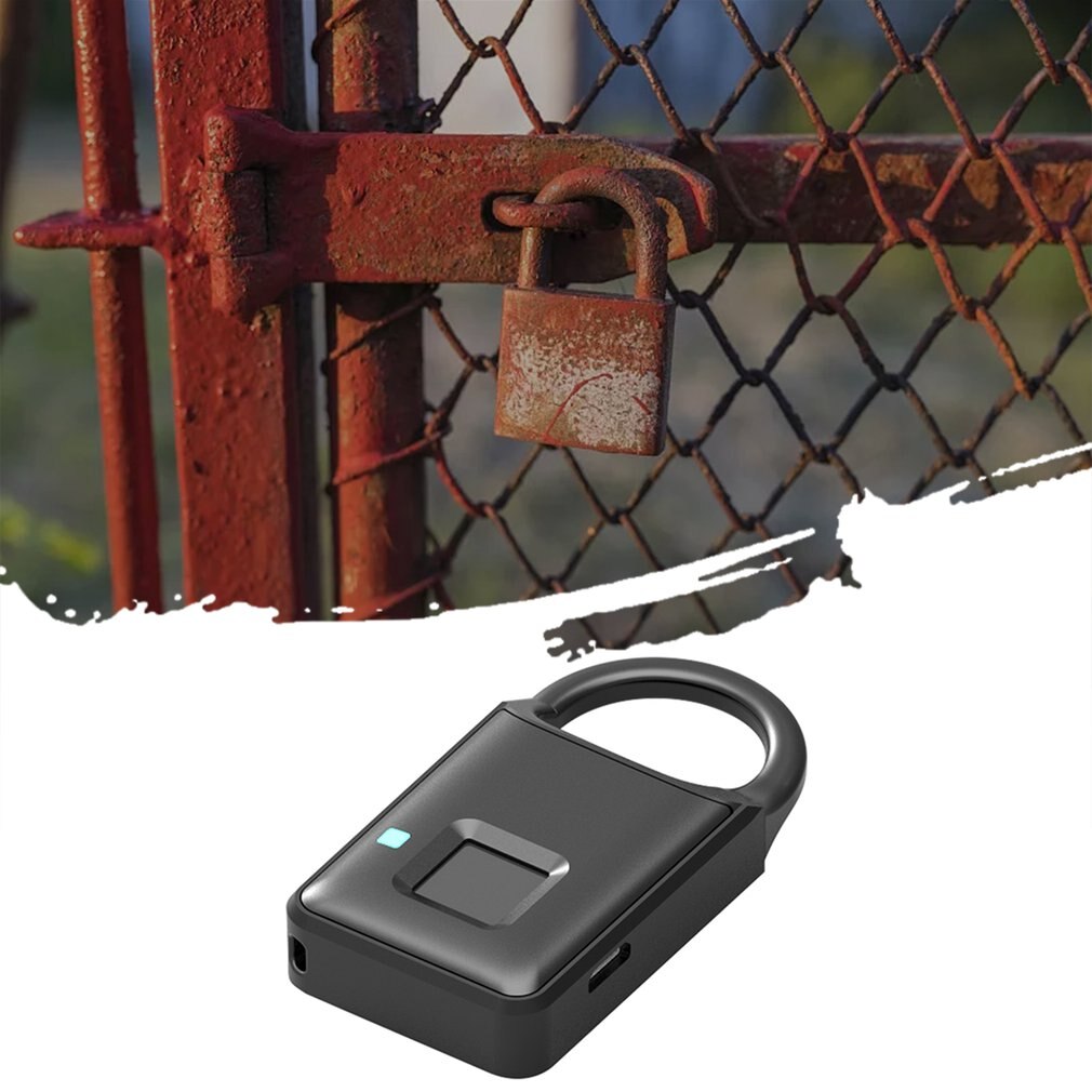 P5 Pure Vingerafdruk Unlock Smart Vingerafdruk Deurslot Veilig Hangslot Usb Opladen Waterdicht Keyless Anti-Diefstal Slot