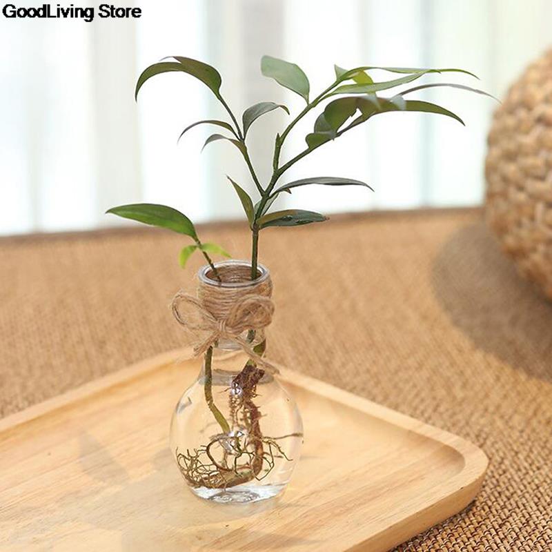 Mini florero de Jacinto de resina transparente para decoración del hogar, maceta de flores y plantas, adornos artesanales para sala de estar, jardín, decoración de escritorio, 1 ud.