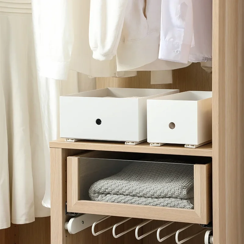 GSTARAM Convenient Retractable Drawer Sliding Rails Household White Bin Tracks Accessories Pullout Storage Rack Slide Hardwar