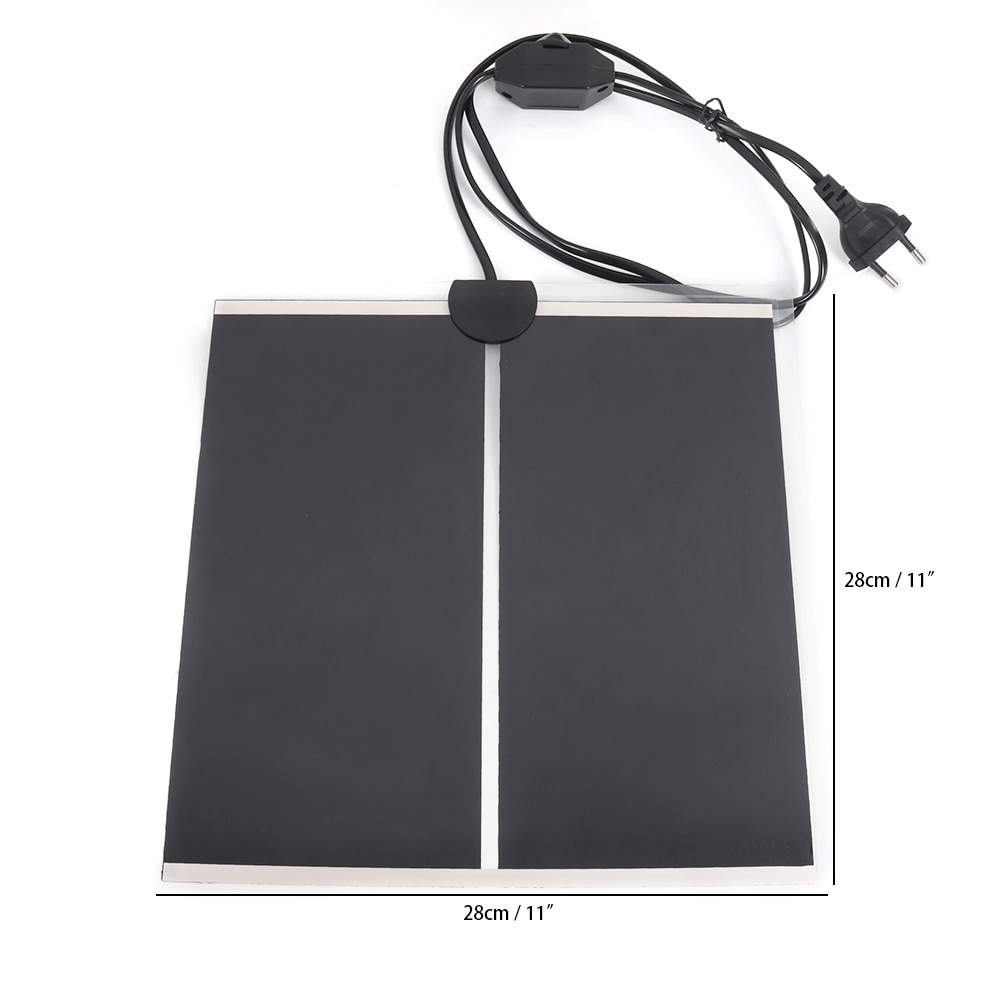 Tapete térmico para répteis, de escalada de 5-45w, almofada quente de aquecimento ajustável 28*28cm, controle de temperatura, tapete incubadora