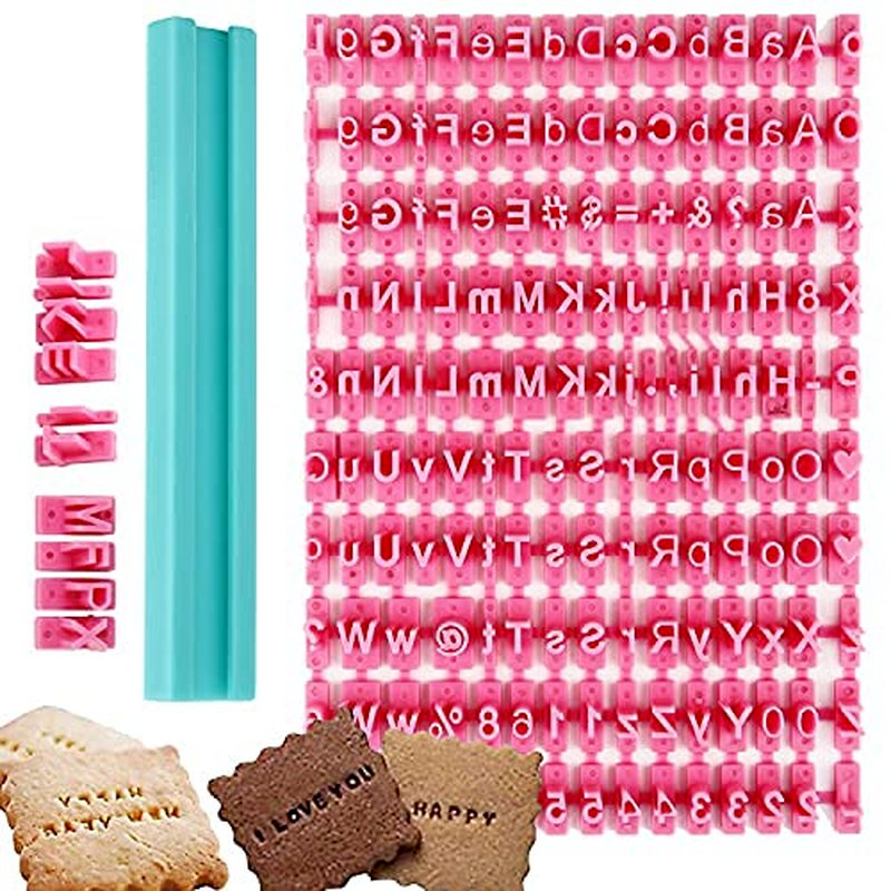 Print Name Ceramic Pottery Tools Alphabet, Number, Symbols,Letter Clay Stamp Impress Embosser Set,Cookie Press Stamps