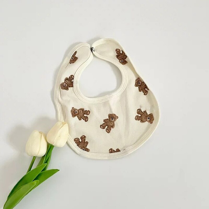 Herfst Baby Cartoon Gedrukt Slabbetjes Koreaanse Stijl Zuigelingen Katoen Speeksel Handdoek Baby Accessiories Infanrs Slabbetjes: white