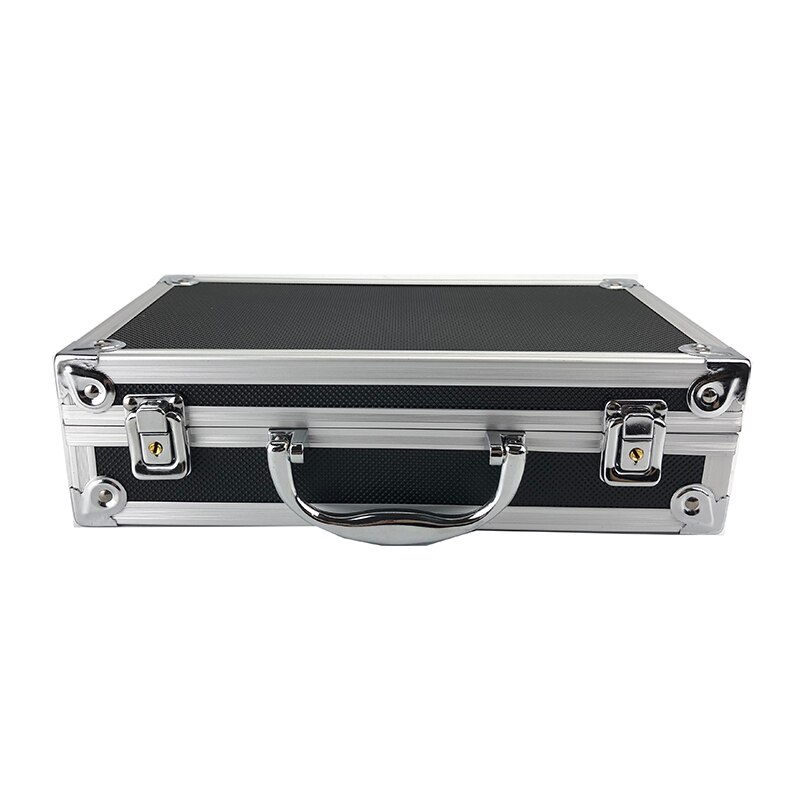 300*170*80mm Toolbox Aluminum Tool Box Portable Instrument Storage Case with Sponge Lining Handheld Impact Resistant Suitcase: Black