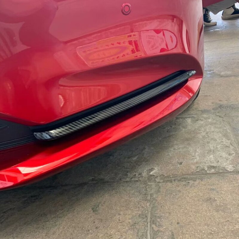 Decoración Para coche 2 uds ABS fibra de carbono frontal antiniebla ceja moldura cubierta para Mazda 6 Atenza