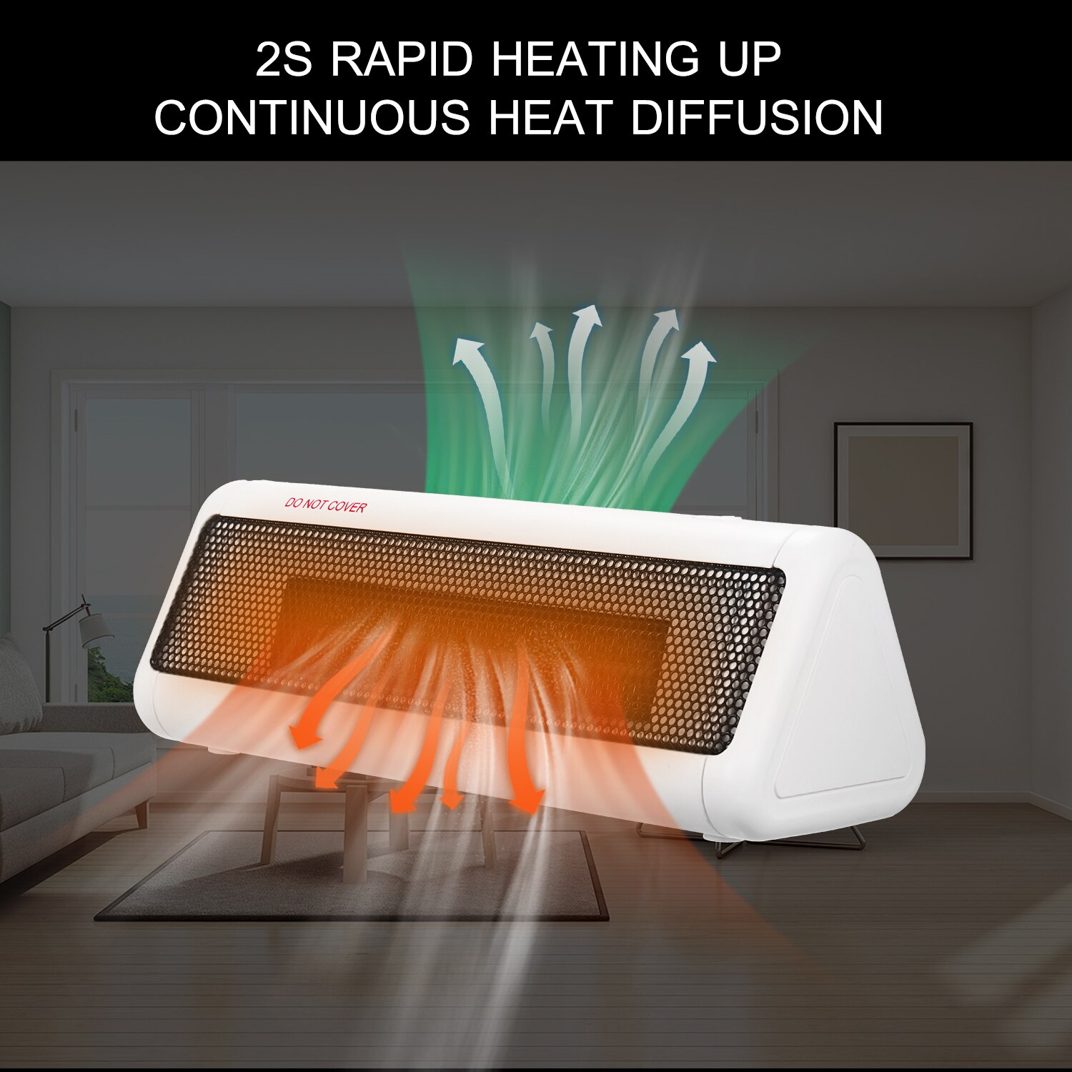 Rum gulvvarmer 300w ptc feber keramisk ventilator stille elektrisk gulvvarmer med overvarmebeskyttelse 3 tilstand justerbar til hjemmet