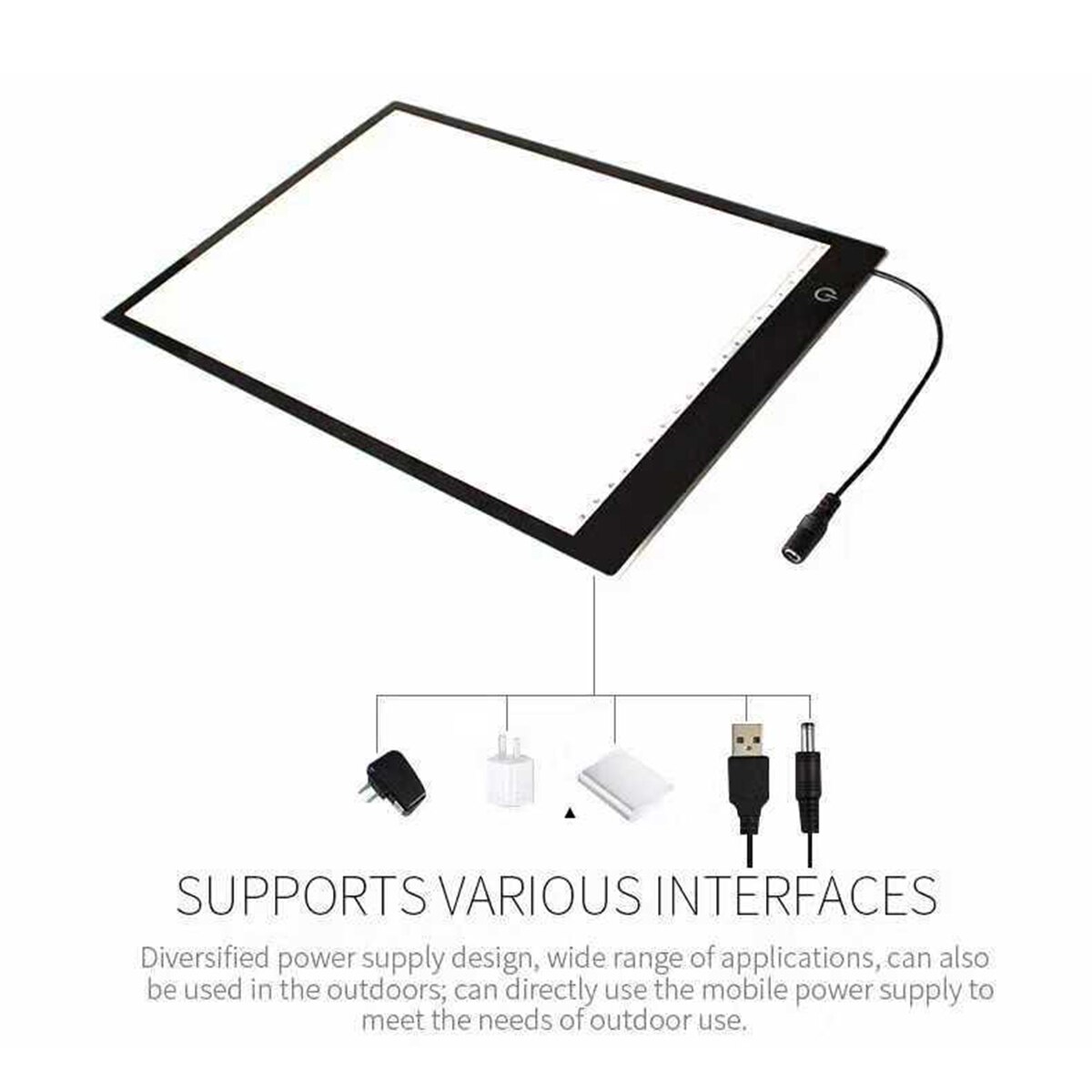 A3 A4 A5 Graphic Tablet LED Tracing Light Box Ultra Thin Stepless Dimmable Brightness Artcraft Light Table Pad Board with Scale