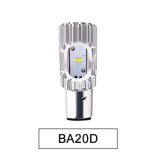 Bombilla led para motocicleta Ba20d, Faro de 12v, 40w, h4, 6500K, 4800LM, haz hi/lo, Universal, h4, Hs1, 2 uds.: BA20D 1PC