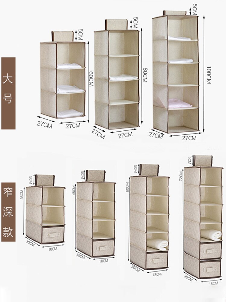 Hanging Closet Organizer Storage 6-Shelf, Easy Mount Foldable Hanging Closet Wardrobe Storage Shelves,Shoes Accessories Storage