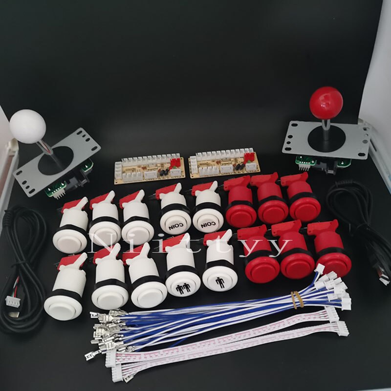 2 Player Arcade DIY Parts Kit 4/8 Way SANWA Joystick American Style Push Button Micro Switch Zero delay For PC Raspberry pi: 3