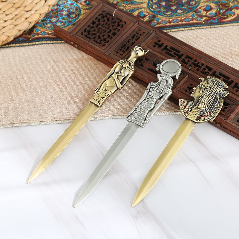 Creativo retrò piramide egizia faraone coltello antico bronzo in lega di zinco tagliacarte coltello di carta busta apri posta coltello