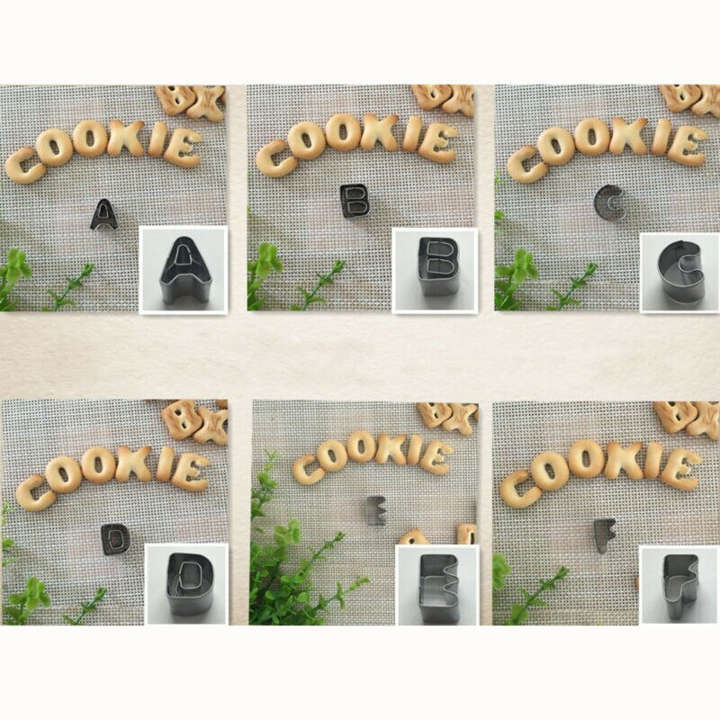 37pcs Cookie Mould Rvs Alfabet Letter Nummer Fondant Cake Biscuit Bakvorm Cookie Cutter Thuis DIY Keuken Gereedschap