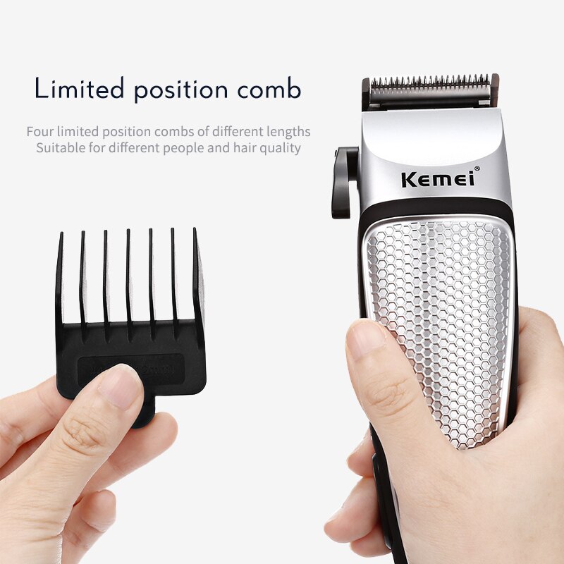 Kemei Professionele Kapper Tondeuse Krachtige Elektrische Snoer Tondeuse Mannen Huishoudelijke Lage Noise Haircut Salon Tool D40