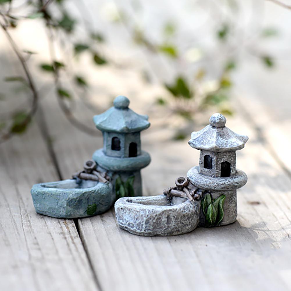 Mini Vuurtoren Water Goed Brug Beeldjes Miniatuur Craft Fairy Garden Gnome Mos Terrarium Diy Ornament Tuin Decor