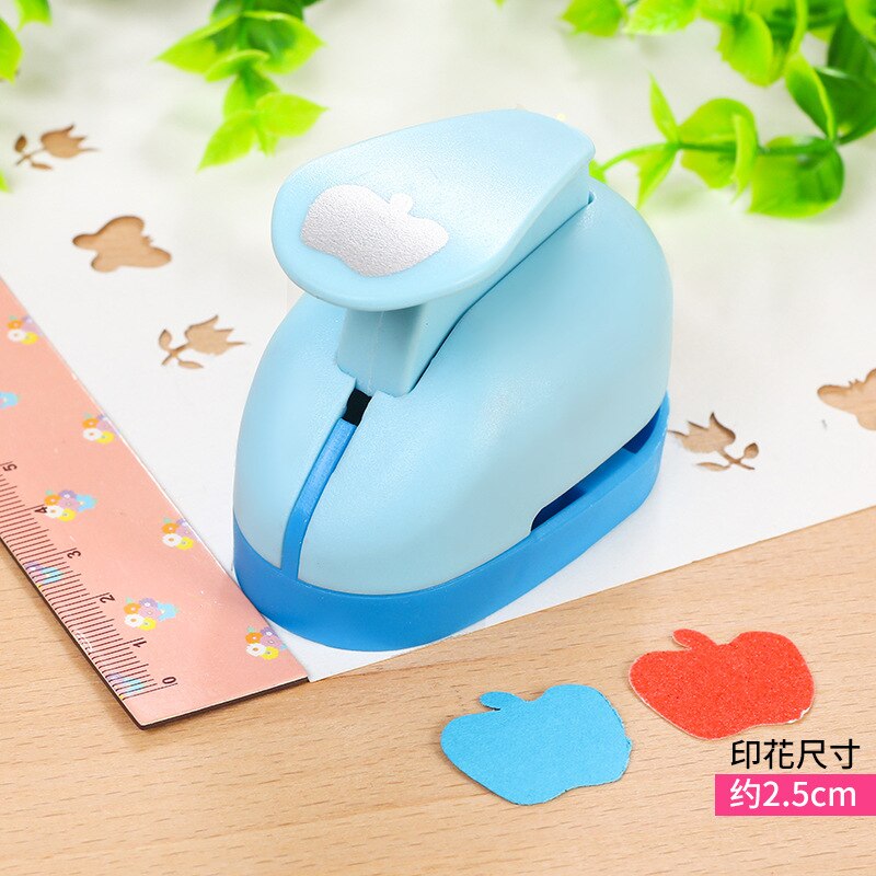 1pcs 2.5cm/1.5cm Mini Paper Punch for DIY Card Punch Device Engraving Cutter Machine Handmade Materials for Kindergarten: 2.5cm apple