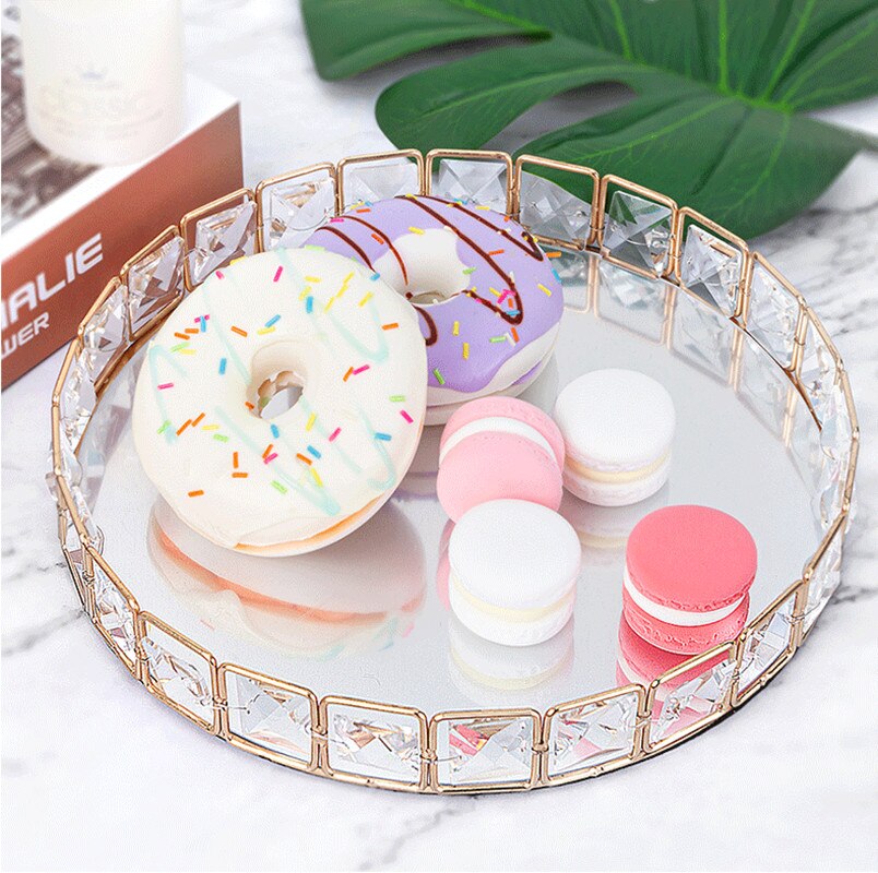 Metal Tray Entrance Key Storage Large-capacity Items Home Decoration Ornaments For People Presents: Round 23X3cm