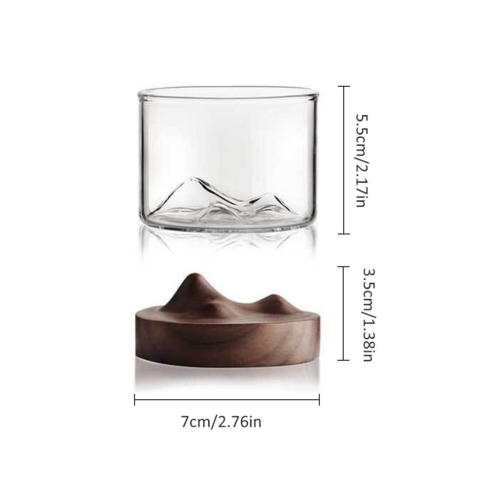 5oz bergs vinglas med träbotten whiskyglas japansk hushållstekopp