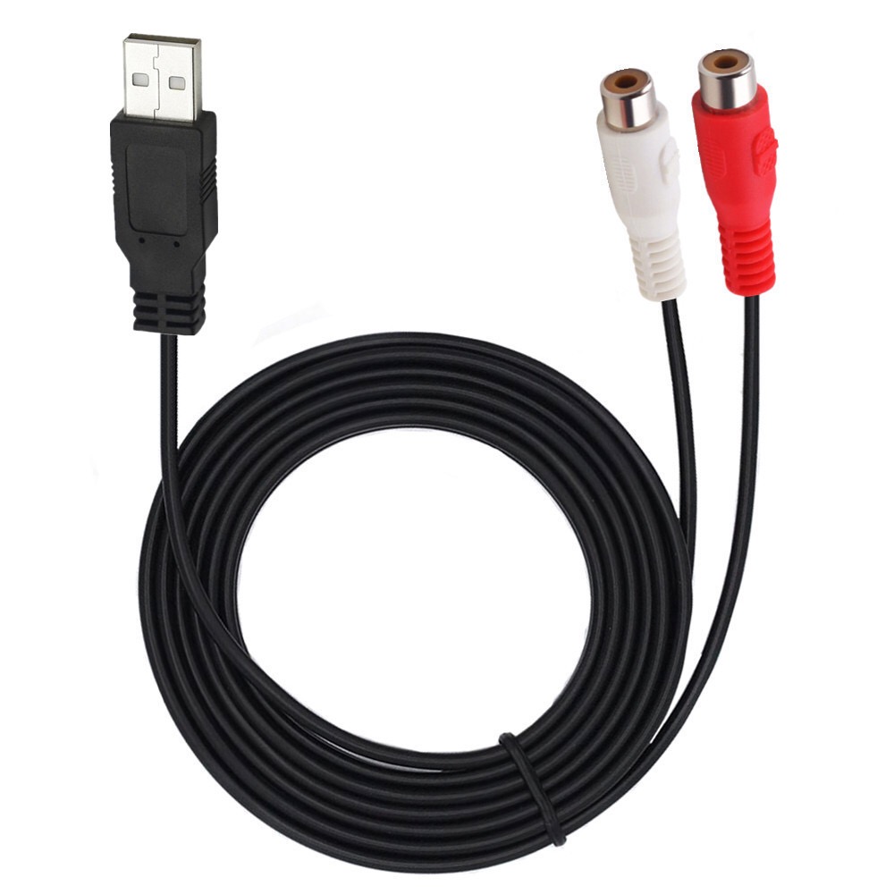 Câble USB vers 2 RCA, 5 pieds, 1.5m, USB 2.0 A mâle vers double RCA femelle, séparateur de prise PC TV Aux Audio vidéo AV, cordon adaptateur Composite