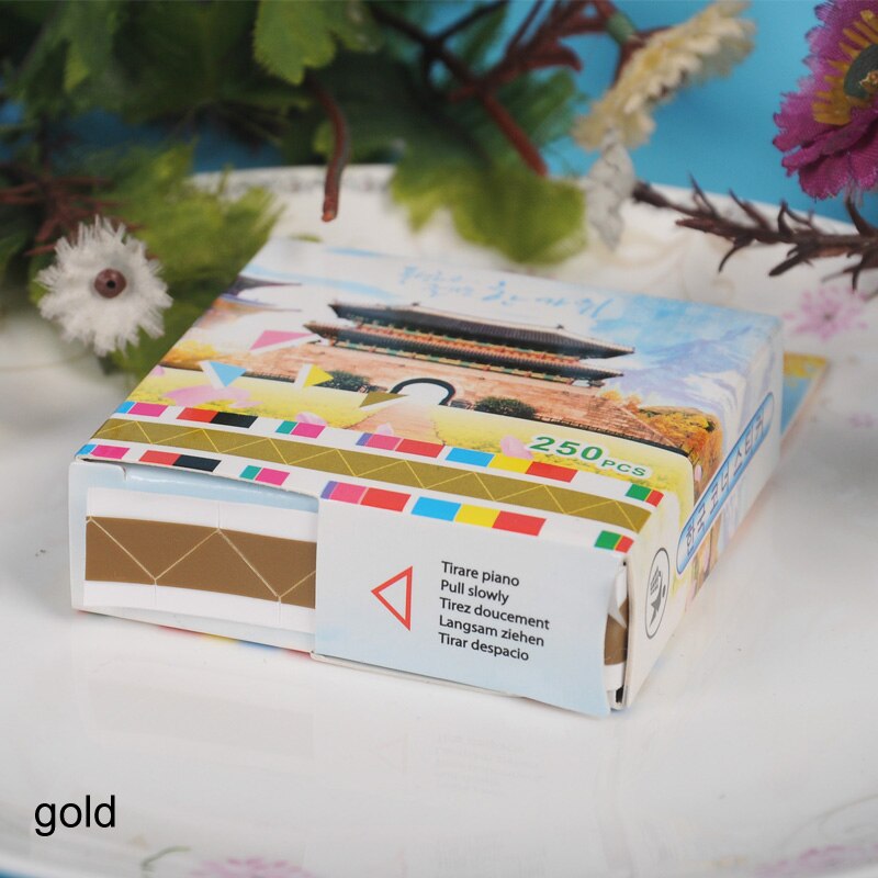 Cadre Photo autocollant auto-adhésif | 250 pièces/boîte, pour album coin Photo, papeterie papier pour bricolage, décoration de maison: white gold