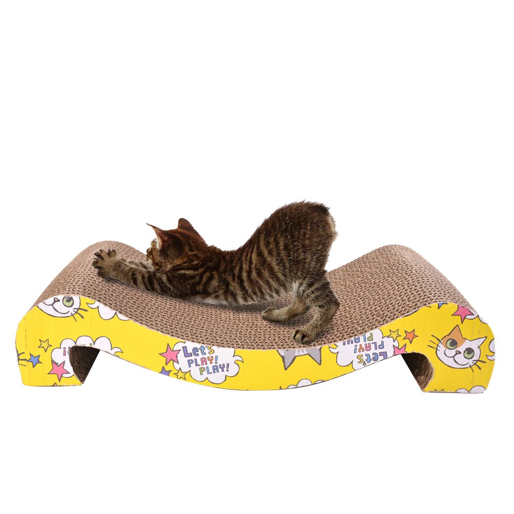 Cat Scratch Board Pad Grinding Nails Interactive Protecting Furniture Cat Toy Large Size Cat Scratcher Toy Cardboard