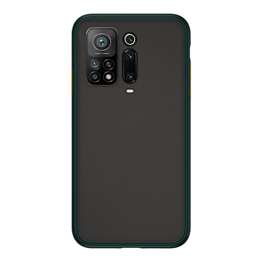 Para xiaomi mi 10t pro caso à prova de choque em xiomi mi10t armadura matte caso protetor do telefone mi10tpro tpu pele sentir capa escudo coque: For Mi 10t / dark green
