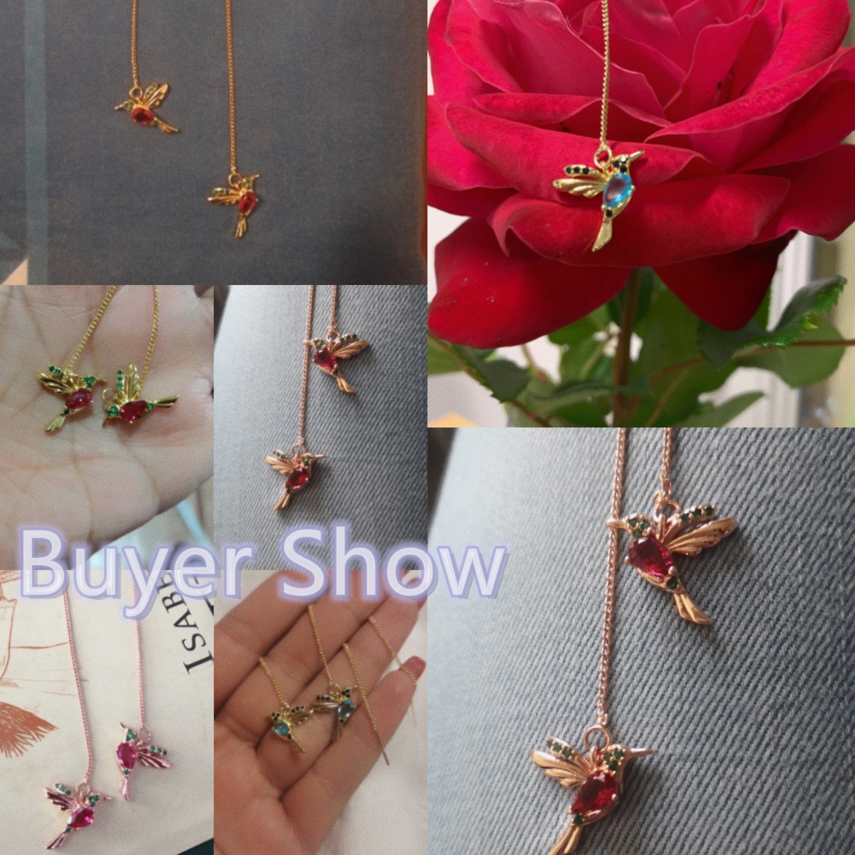Huitan-pendientes colgantes de cadena larga para mujer, aretes bonitos y coloridos, accesorios de para de baile, pendientes delicados de pájaro pequeño