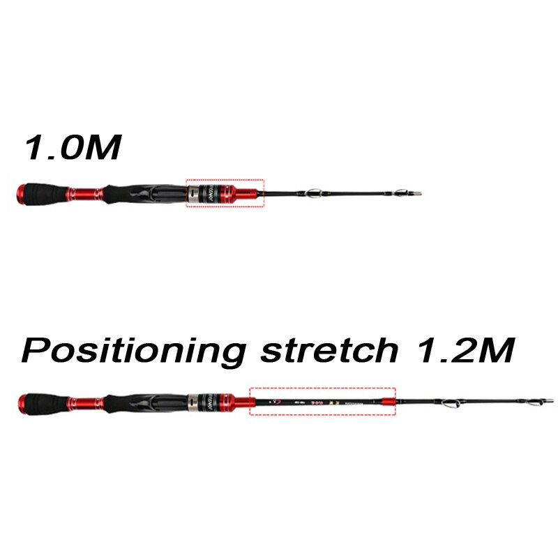Titanium Alloy Telescopic Fishing Rod Two Adjustable Length Micro Lead Fishing Pole Outdoor Portable Sea Fishing Rod YG43: 1.0M