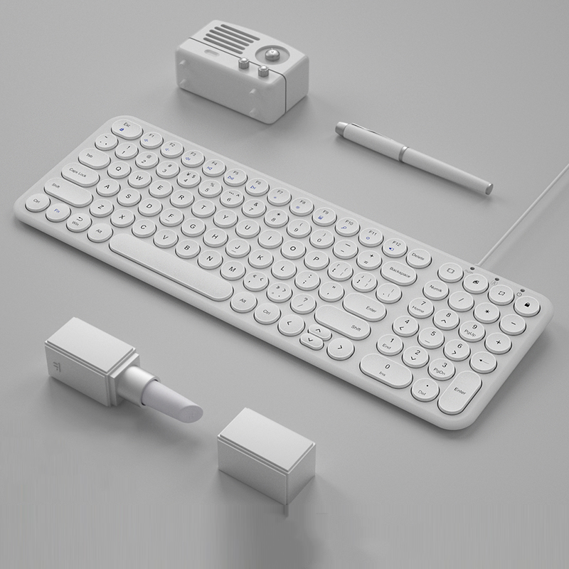 Wired Gaming Keyboard Mouse Set For Macbook Xiaomi Laptop Silent USB Computer Magic Keyboard Mouse Combo PC Gamer Laptop Keypad: White Keyboard