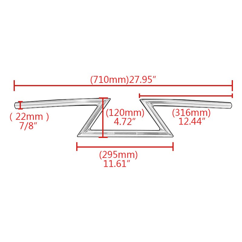 22mm 7/8 "  or 25mm 1 " styre motorcykelstyre retro draghandtag z bar för harley 1200 883 chopper bobber cafe racer: D 22 mm svarta