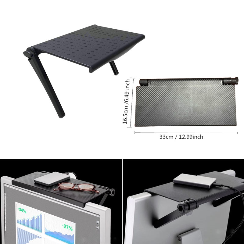 1 stuk multifunctioneel opbergrek voor tv, computer, lcd-scherm, opbergbeugel voor scherm, bovenste plank, verstelbare rekhouder