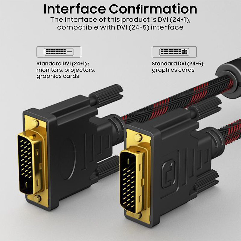 Vothoon DVI to DVI Cable 24+1 Dual Link DVI to DVI-D Cable Male to Male Digital Video Monitor Cable for HDTV Gaming Projector