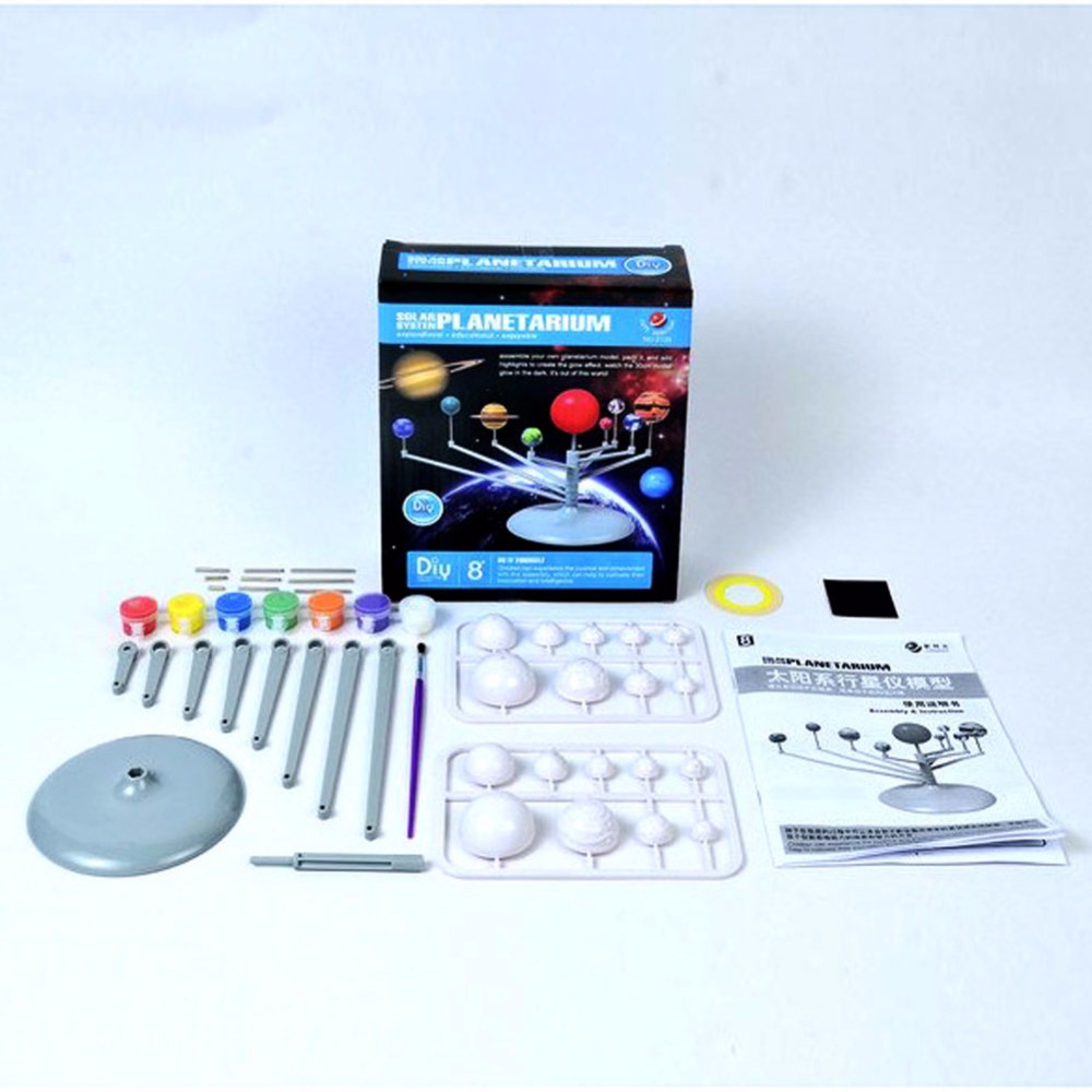 1 Pc/Box Fasinating Interesting Manual DIY 9-Planet Solar-System Model Planetarium for Children Physics & Mathematics Education