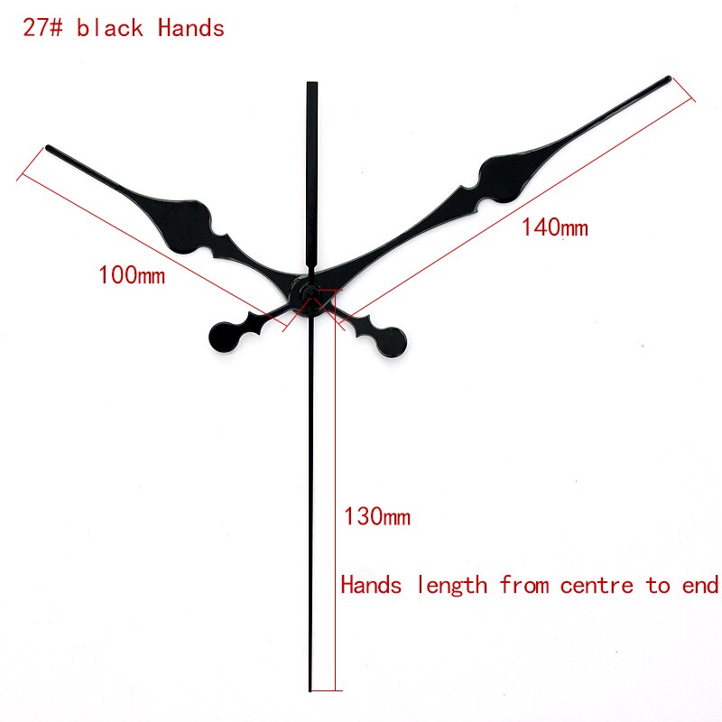 6168 S 6mm Schroef as lengte Quartz Met 27 # Zwart lange Handen noten Plastic Sweep Beweging Klok Accessoire DIY Klok Kits