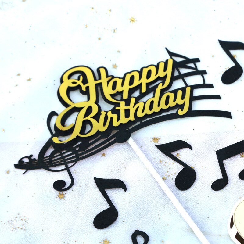 8 Pcs/set Cute Musical Notes Cake Topper Music Instruments Festival Cupcake Toppers for Wedding Birthday Party Cake Decorations