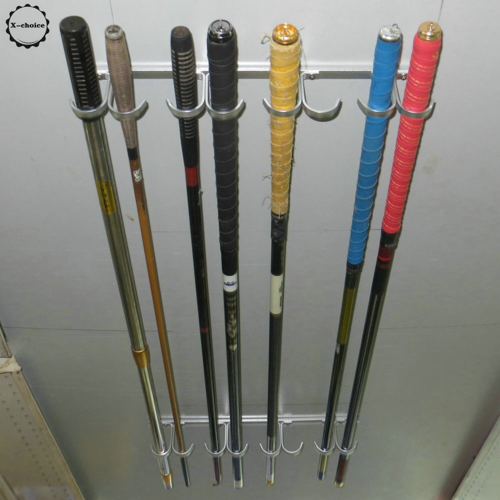 Rack'em Overhead Fishing Rod Rack,8-Rod Fishing Rod Rack,Aluminium Alloy Holder Garage Ceiling Mount Storage