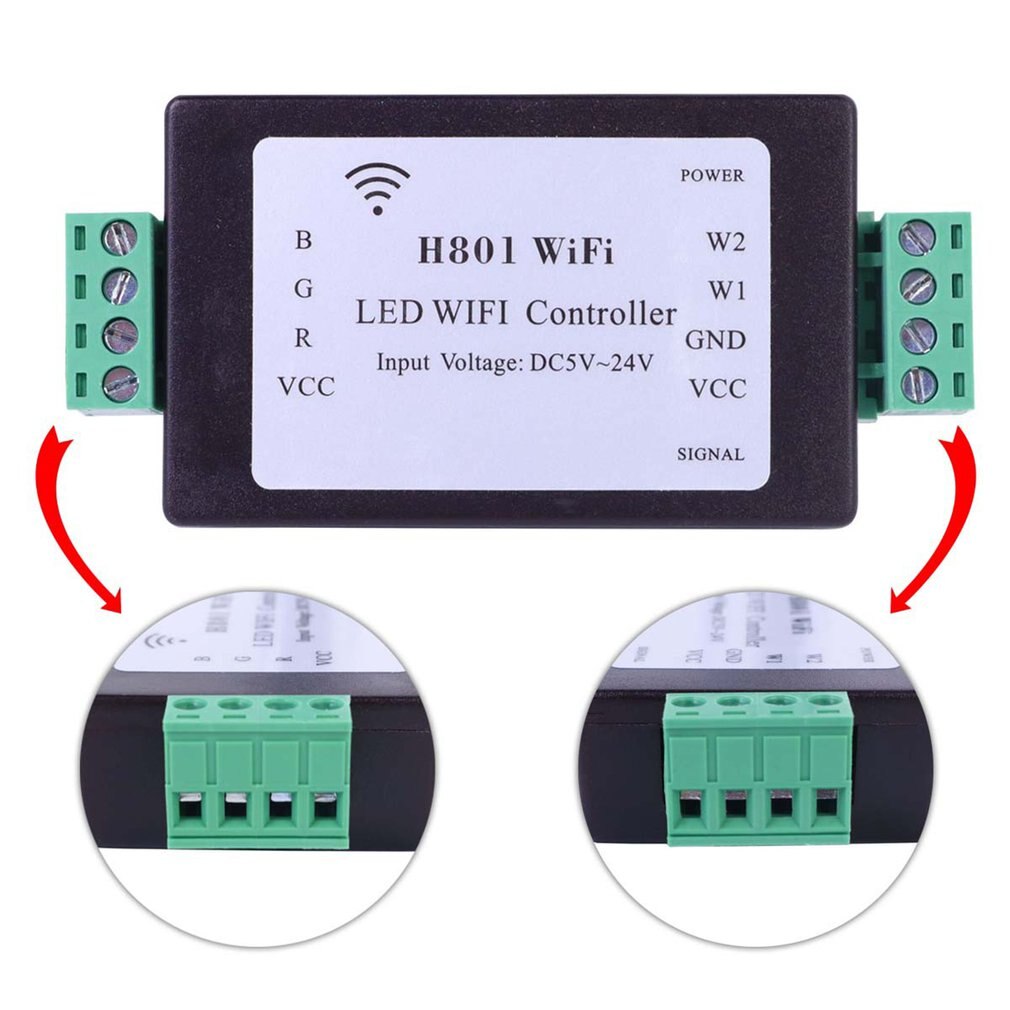 H801 RGBW WiFi LED Controller For RGBW Led Strip Lights DC5-24V Input 4 Channel X 4a Output LED Controller