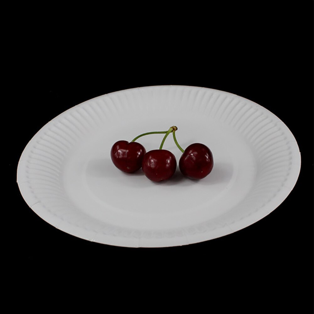 100PCS Disposable Plate 100% Compostable White Paper Plate Round Cake Plate for Party/Camping