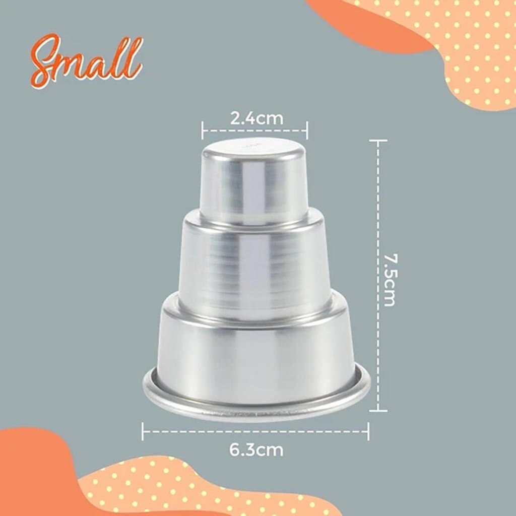 Mini Cake Decorating Tools Mini Three-tiered Cake Pan Pudding Mold Muffin Decorating Mould Tools Accessories: S