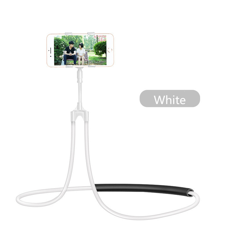 Universal 360 Grad Flexible Handys Halter Stehen Faul Hals Hängen Handy Halter Für IPhone 11 Xiaomi Mi10 Huawei P30: WHITE