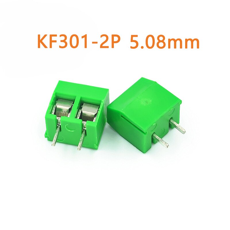 20pcs/Lot Screw 5.08mm 3.5mm Straight Pin PCB Screw Terminal Block Connector KF301-2P KF301-3P KF350-2P KF350-3P Screw Terminal: KF301-2P green