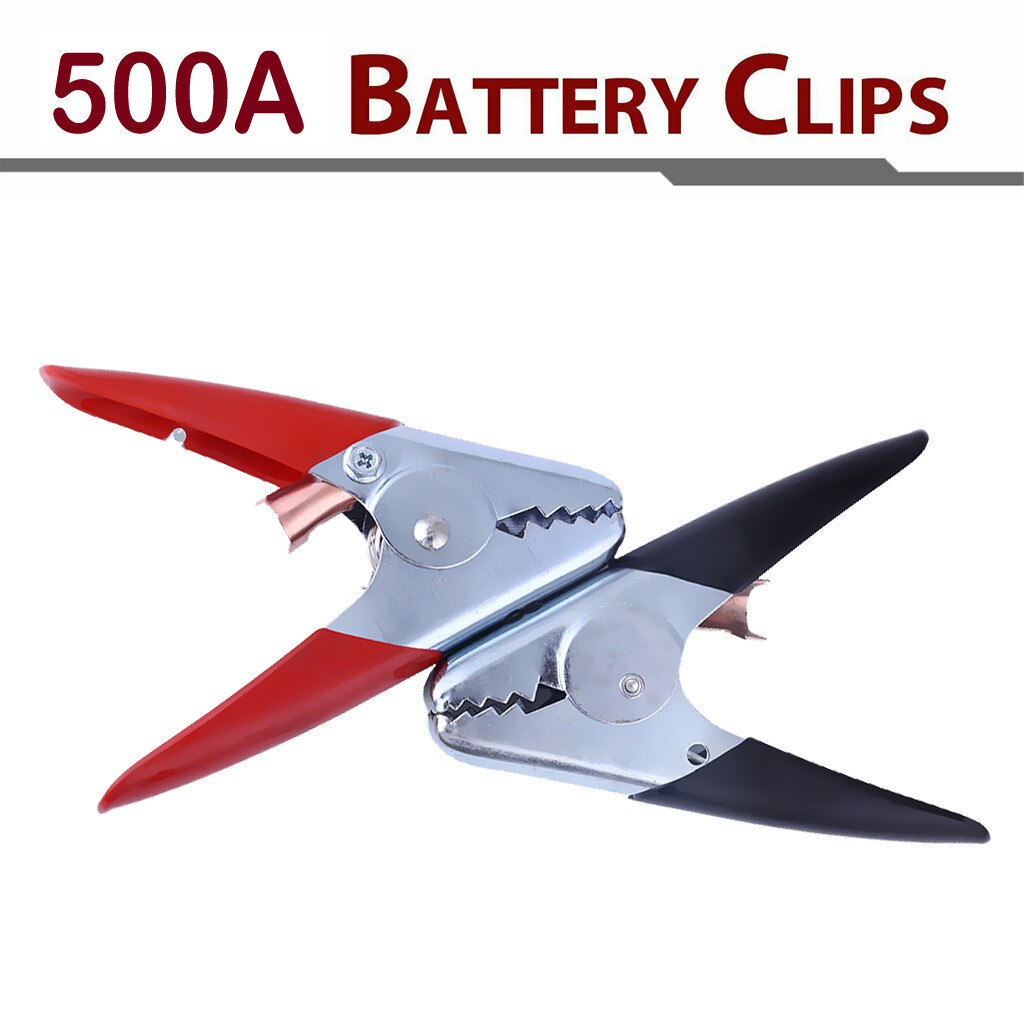 2 stücke 500A Batterie Clips Booster Prüfung Klemmen Für Auto Batterie Kabel Anlasser RD/BK Krokodil Clips Ideal Für batterie Ladegeräte