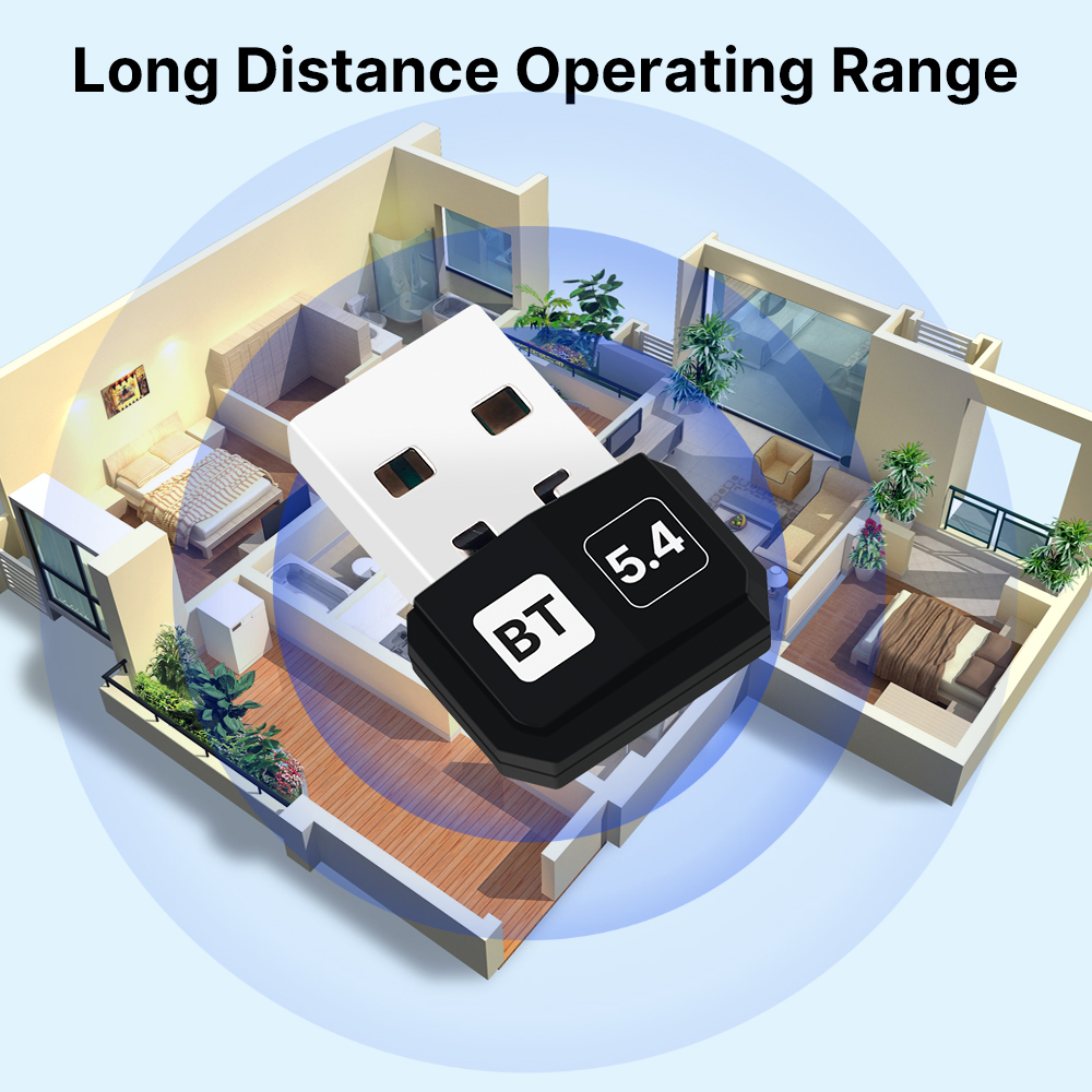 USB Bluetooth 5.4 Adapter WIreless Transmitter Receiver Dongle Audio Bluetooth For Bluetooth Adapter For Win10/11 Driver Free
